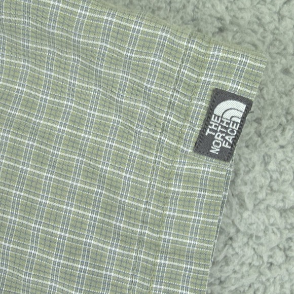 The‎ North Face Mens Large Hiking Style Green Check Short Sleeve Button Shirt - Picture 7 of 15